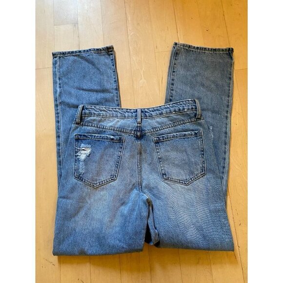 ABOUND Bnwot Blue "Losse Straight" Jeans New Relaxed Distressed - Picture 4 of 7